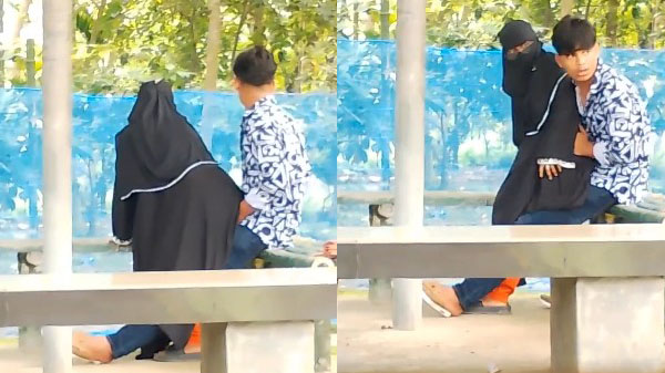 Hijabi Muslim girl bf ke sath mein outdoor mein sex