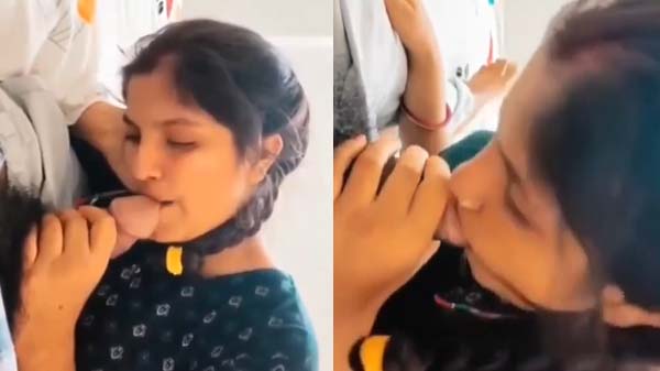 Beautiful bhabhi apne devar ka lund muh me leke maze se chus rahi hai