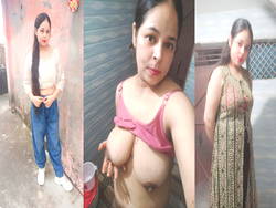 Beautiful Girlfriend showing her nude big boobs in video call